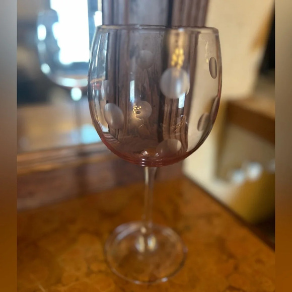 Waterford Marquis Crystal Polka Dot Wine Glass Goblet Pink - Picture 1 of 3